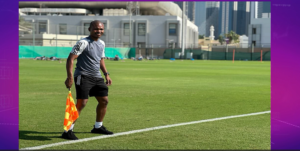 Liga Africana de Clubes Arsénio Maringule na equipa de arbitragem do jogo da final