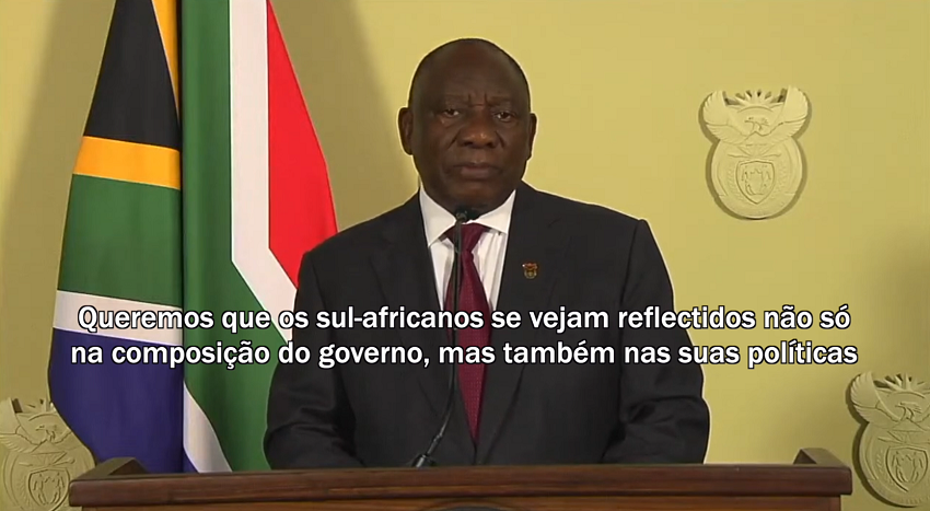 Novo Governo na RSA: Presidente Cyril Ramaphosa anunciou a composição do Executivo